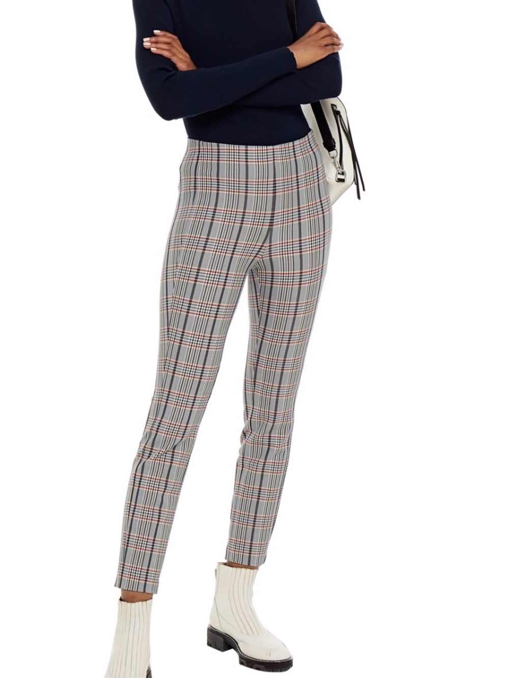 rag & bone "Simone" Black/Red/Blue Plaid Skinny Ankle Pants Sz 4